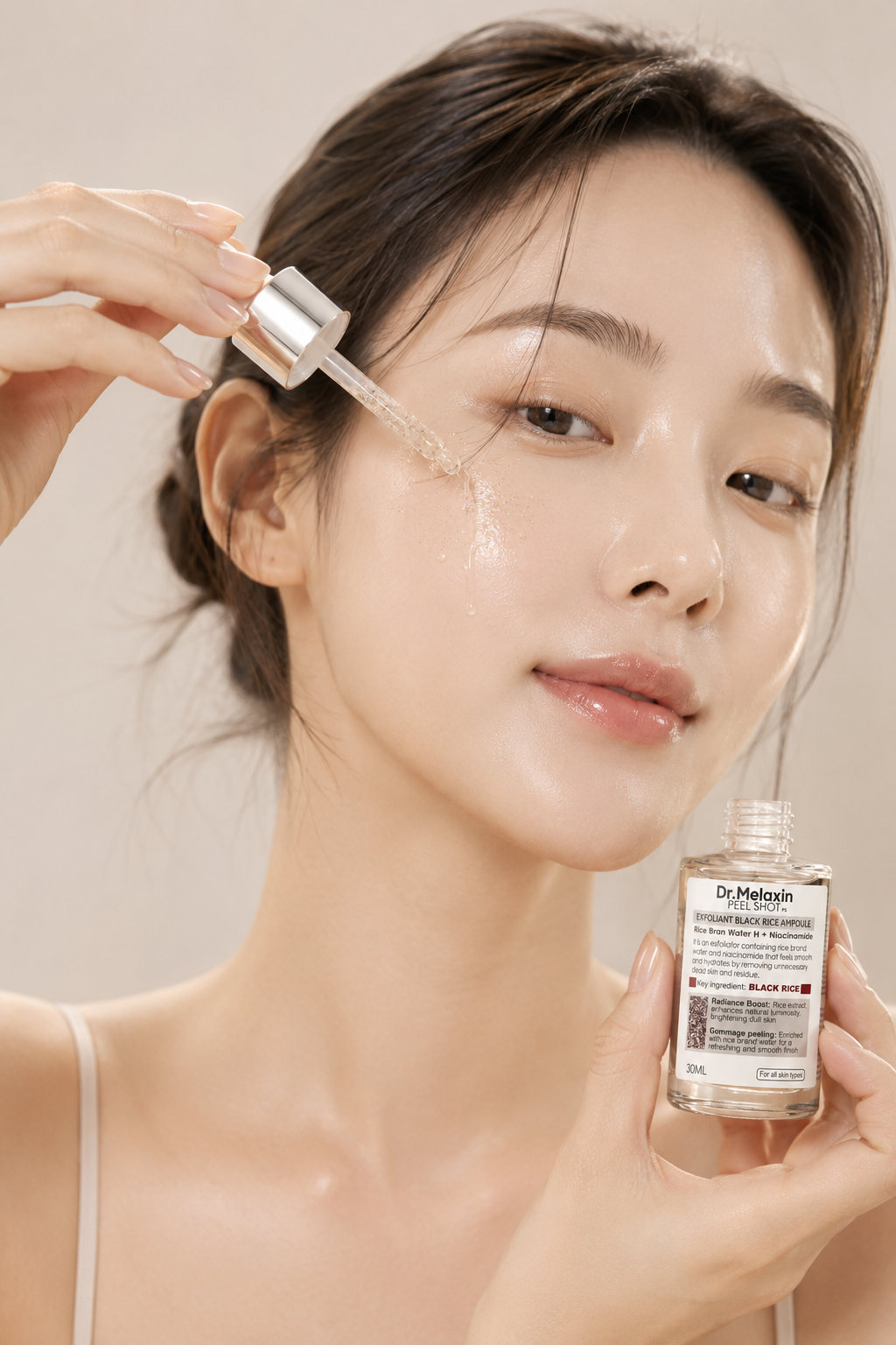 Dr. Melaxin Black Rice — Ampolla Exfoliante Coreana