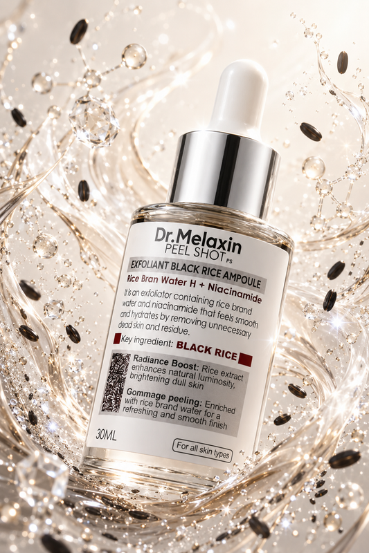 Dr. Melaxin Black Rice — Ampolla Exfoliante Coreana